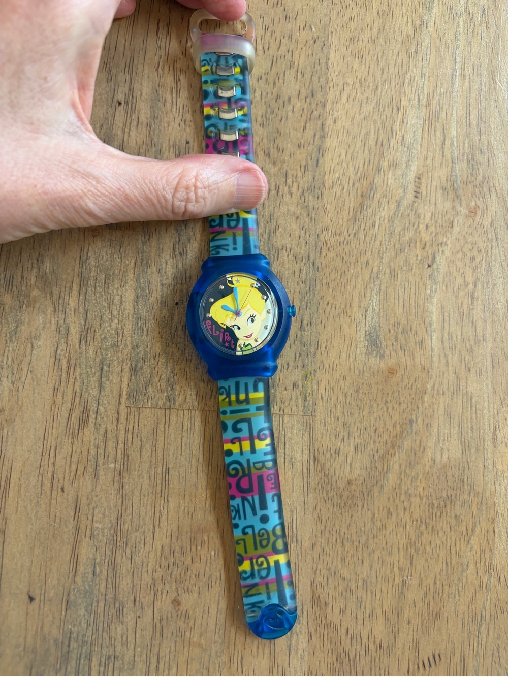 Working Disney Tinker Bell snap Watch with magnetic Graphic Strap